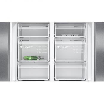 Siemens KF96NAXEA iQ300 Stand Side by Side Kühl-Gefrierkombination, 91 cm breit, 605 L, NoFrost, French-Door, Home Connect, antifingerprint blackSteel