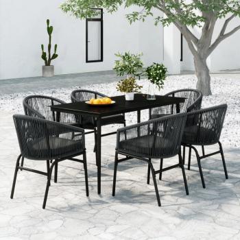 ARDEBO.de - 7-tlg. Garten-Essgruppe Grau