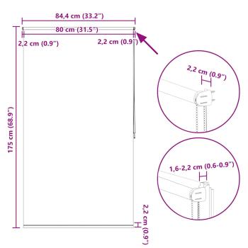 Verdunkelungsrollo 84,4 x 175 cm, Stoffbreite 80 cm, Beige