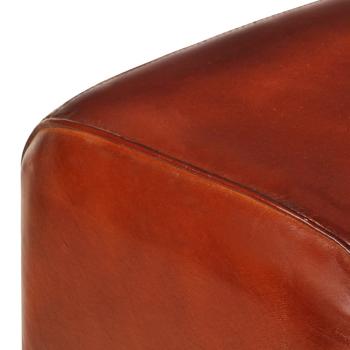 Bank Turnbock-Design 160cm Braun Echtleder Massivholz Akazie