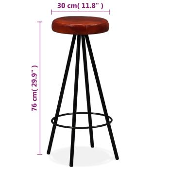 Barhocker 2 Stk. Echtleder 