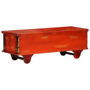 Aufbewahrungstruhe Rot 110 x 40 x 40 cm Massivholz Akazie