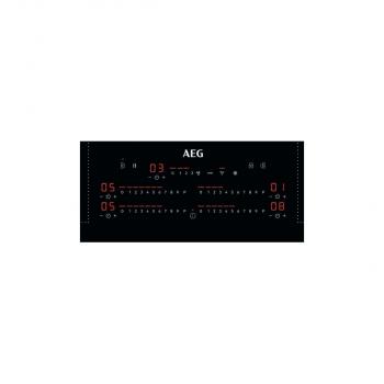 AEG CCE84751CB Autarkes Induktionskochfeld mit integriertem Dunstabzug, 83cm breit, Rahmenlos, Timer, Kindersicherung, 3 Leistungsstufen + 1 Intensivstufen, Umluft