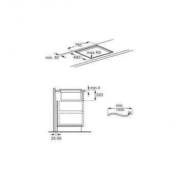 AEG CCE84751CB Autarkes Induktionskochfeld mit integriertem Dunstabzug, 83cm breit, Rahmenlos, Timer, Kindersicherung, 3 Leistungsstufen + 1 Intensivstufen, Umluft