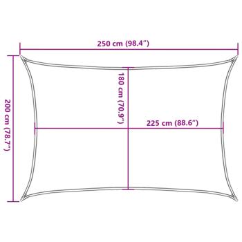 Sonnensegel 160 g/m² Creme 2x2,5 m HDPE