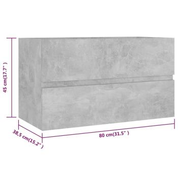 Badmöbel-Set Betongrau Holzwerkstoff