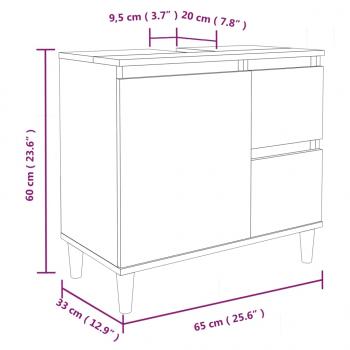3-tlg. Badmöbel-Set Weiß Holzwerkstoff