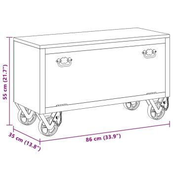 Schuhschrank 86 x 35 x 55 cm Massivholz Mango