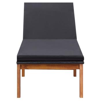 Sonnenliegen 2 Stk. mit Tisch Poly Rattan und Massivholz Akazie