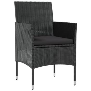 16-tlg. Garten-Lounge-Set mit Auflagen Poly Rattan Schwarz