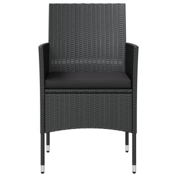16-tlg. Garten-Lounge-Set mit Auflagen Poly Rattan Schwarz