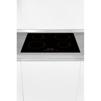 Exquisit EKI 601-2 Induktionskochfeld, 59 cm breit, 4 Kochzonen, Kindersicherung, Restwärmeanzeige, TouchControl, ohne Rahmen, schwarz