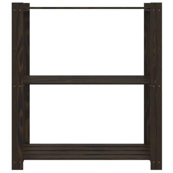 Lagerregal mit 3 Böden Schwarz 80x38x90 cm Massivholz Kiefer