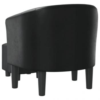 Clubsessel mit Fußhocker Schwarz Kunstleder