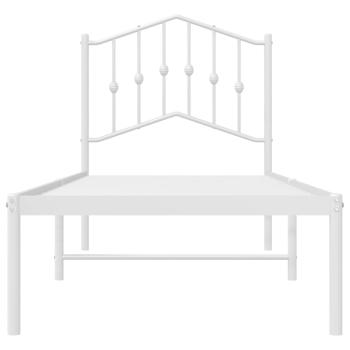 Bettgestell mit Kopfteil Metall Weiß 80x200 cm