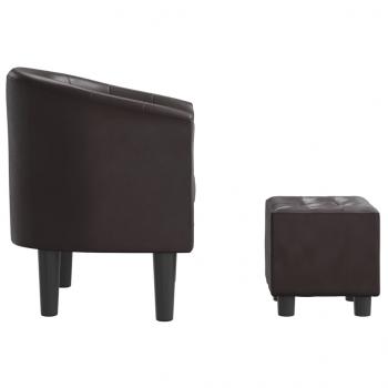 Clubsessel mit Fußhocker Braun Kunstleder