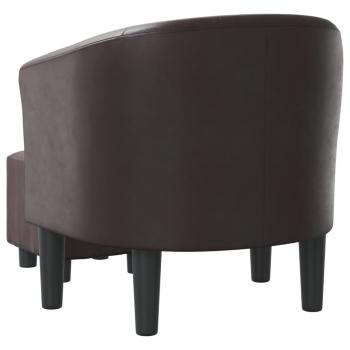 Clubsessel mit Fußhocker Braun Kunstleder