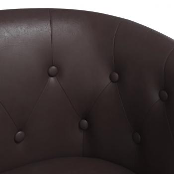 Clubsessel mit Fußhocker Braun Kunstleder