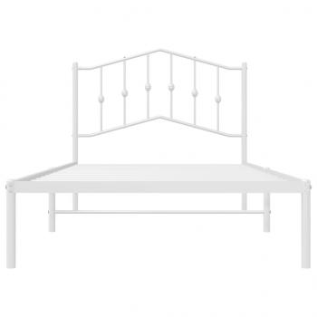 Bettgestell mit Kopfteil Metall Weiß 100x190 cm