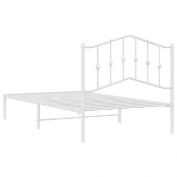 Bettgestell mit Kopfteil Metall Weiß 100x190 cm