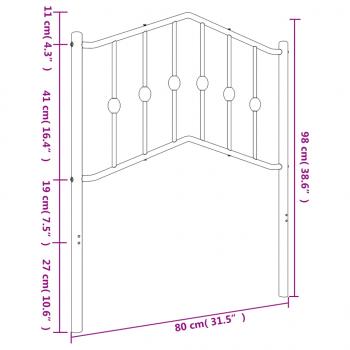 Kopfteil Metall Weiß 75 cm