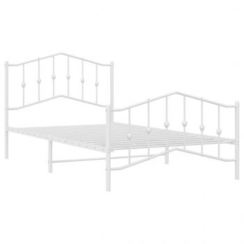 Bettgestell mit Kopf- und Fußteil Metall Weiß 100x200 cm