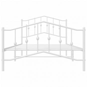 Bettgestell mit Kopf- und Fußteil Metall Weiß 100x200 cm