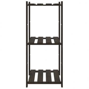 Lagerregal mit 3 Böden Schwarz 60x38x90 cm Massivholz Kiefer
