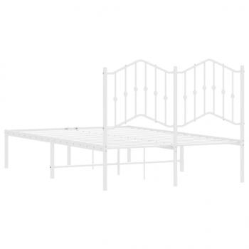 Bettgestell mit Kopfteil Metall Weiß 120x190 cm