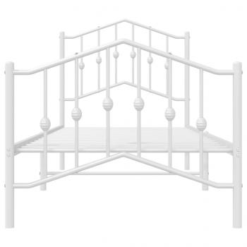 Bettgestell mit Kopf- und Fußteil Metall Weiß 90x200 cm