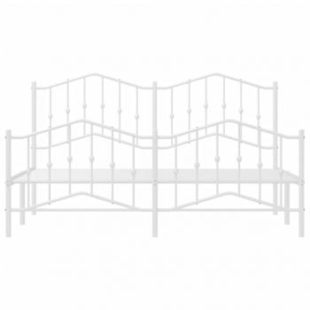 Bettgestell mit Kopf- und Fußteil Metall Weiß 183x213 cm