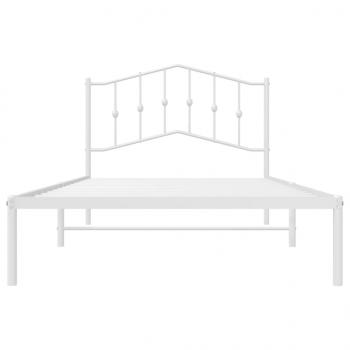 Bettgestell mit Kopfteil Metall Weiß 100x200 cm