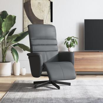 ARDEBO.de - Relaxsessel mit Fußteil Grau Kunstleder