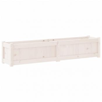 Pflanzkübel Weiß 150x31x31 cm Massivholz Kiefer