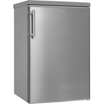Exquisit KS16-4-HE-040E Standkühlschrank, 55 cm breit, 109L, Temperatureinstellung, LED Beleuchtung, Gemüseschublade, Eierablagen, edelstahloptik