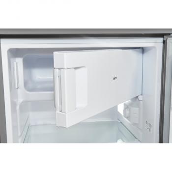 Exquisit KS16-4-HE-040E Standkühlschrank, 55 cm breit, 109L, Temperatureinstellung, LED Beleuchtung, Gemüseschublade, Eierablagen, edelstahloptik