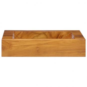 Waschbecken Massivholz Teak 50x35x10 cm