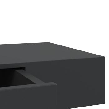 Schweberegal mit Schublade Schwarz 80x25x8 cm
