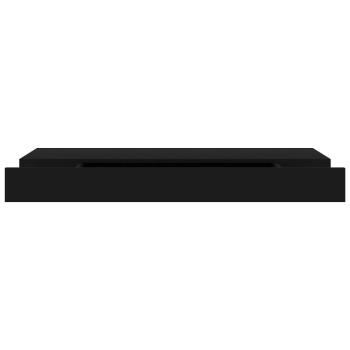 Schweberegal mit Schublade Schwarz 80x25x8 cm