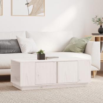 ARDEBO.de - Couchtisch Weiß 110x50x40 cm Massivholz Kiefer