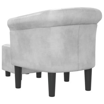 Clubsessel mit Fußhocker Silbern Kunstleder
