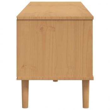 TV-Schrank SENJA Rattan-Optik Braun 158x40x49 cm Kiefernholz