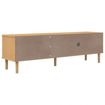 TV-Schrank SENJA Rattan-Optik Braun 158x40x49 cm Kiefernholz