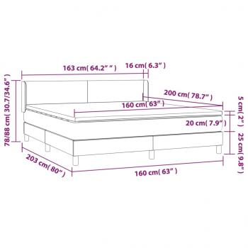 Boxspringbett mit Matratze Dunkelblau 160x200 cm Samt