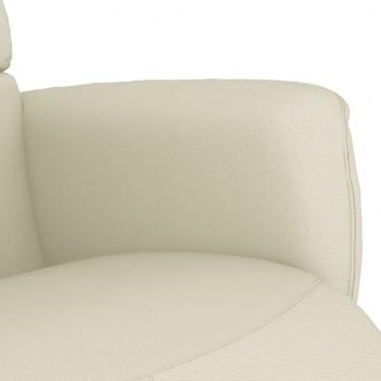Relaxsessel mit Fußteil Creme Kunstleder