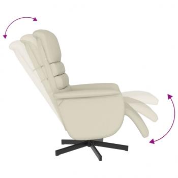 Relaxsessel mit Fußteil Creme Kunstleder
