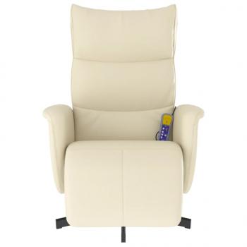 Massagesessel mit Fußteil Creme Kunstleder