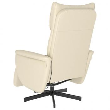 Massagesessel mit Fußteil Creme Kunstleder