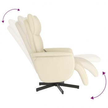 Massagesessel mit Fußteil Creme Kunstleder