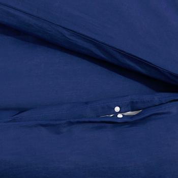 Bettwäsche-Set Marineblau 260x240 cm Leichte Mikrofaser